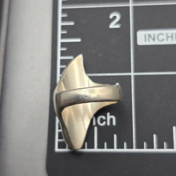 Sterling Silver Sculptural Ring | Modernist Mexico | Size 7 Statement VTG 15.8g - Picture 7 of 9